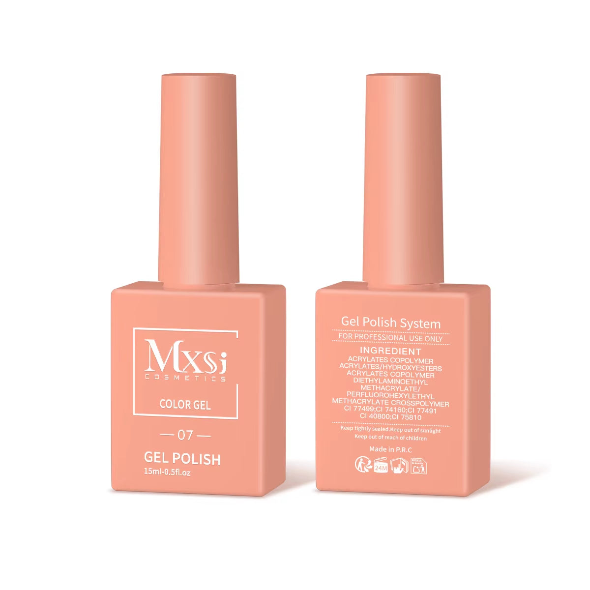 Mxsi 15Ml Gel Nail Polish Neon Brown Royal Blue Red Green Pastal Nude Nail Art Varnish Gel Lacquer Top Coat UV Gel Nail Not Set